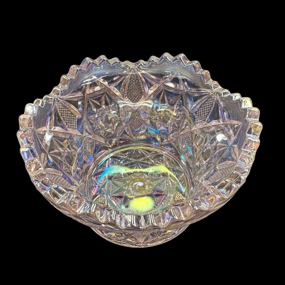Mosser Other - Mosser Finger Candy Trinket Bowl Pink Rose Carnival Glass Star New USA 3.5”